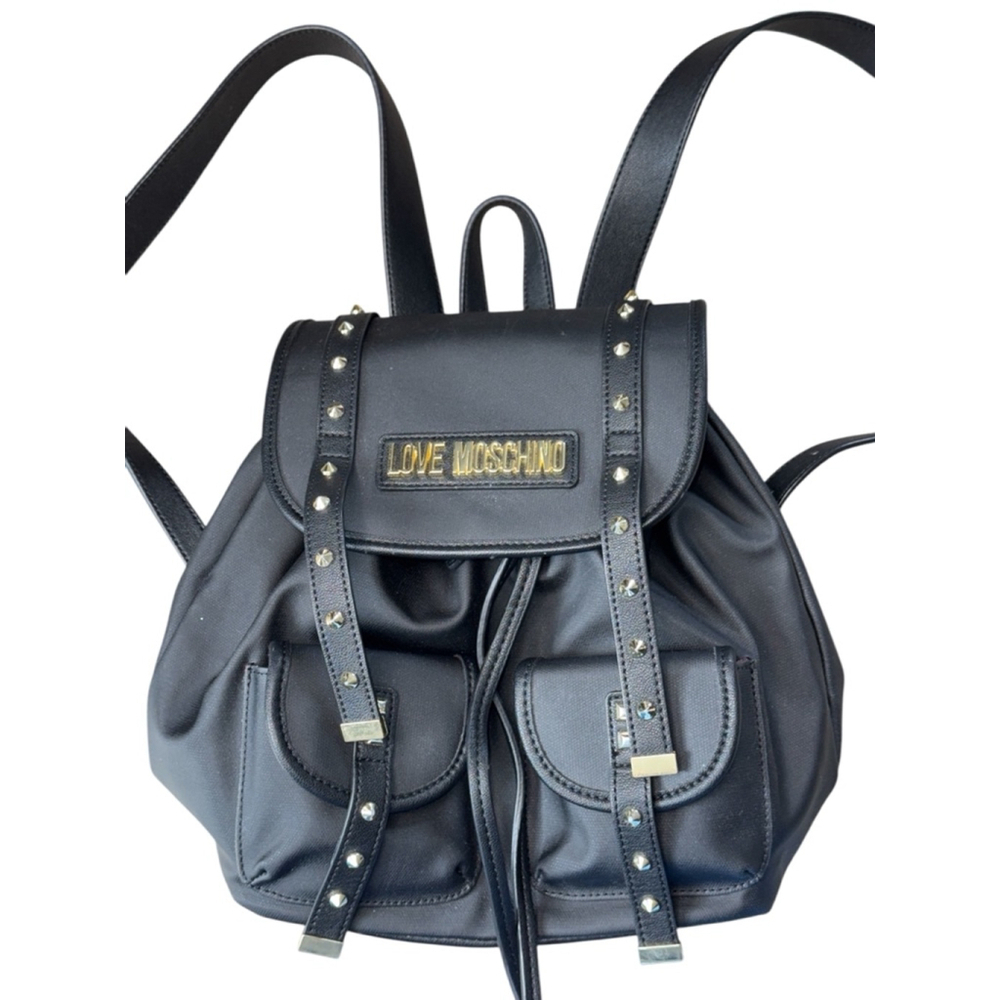 Love‎ Moschino Black Stud Backpack With Pouches